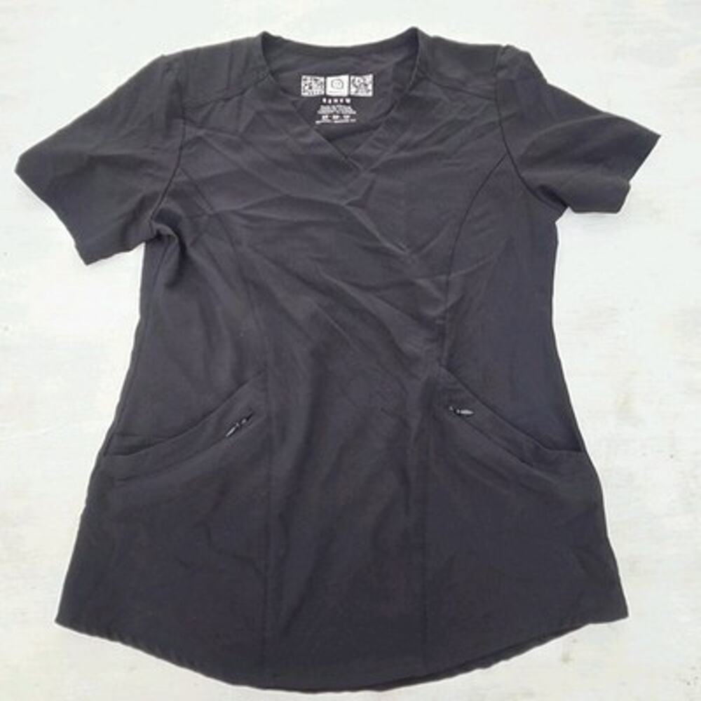 Wonder Wink Womens XS Short Sleeve Scrub Top Vneck Black